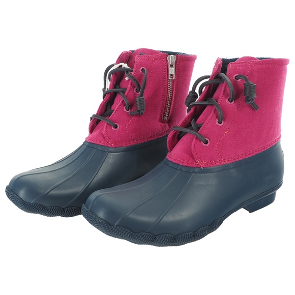 Sperry Saltwater Skinny Cord Pink Water-Resistant Rain Boots - Picture 1 of 9